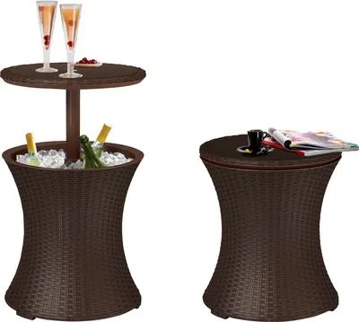 Bar Keter® COOL BAR RATTAN, hnedý, multifunkčný, záhradný stôl, okrúhly ()