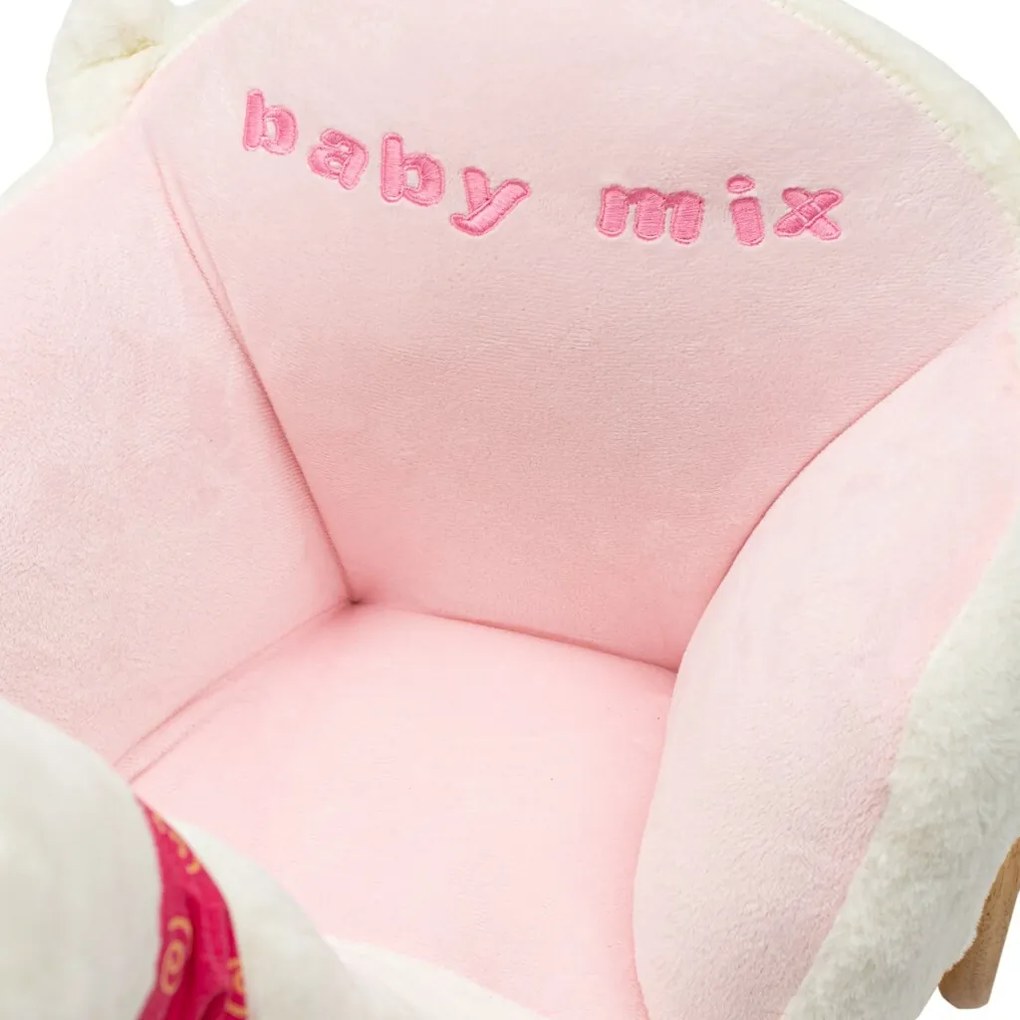 Baby Mix Hojdacia hračka s kolieskami a melódiou Labuť biela, 61 x 32 x 52 cm