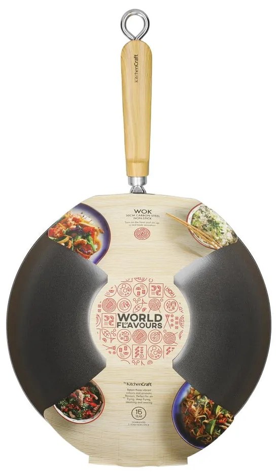 Nepriľnavá WOK panvica Kitchen Craft Oriental, 30 cm