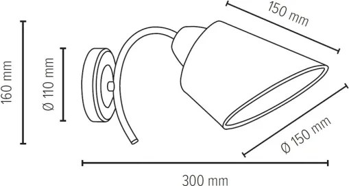 Spot-Light 8341128 - Nástenné svietidlo METTE 1xE27/40W/230V