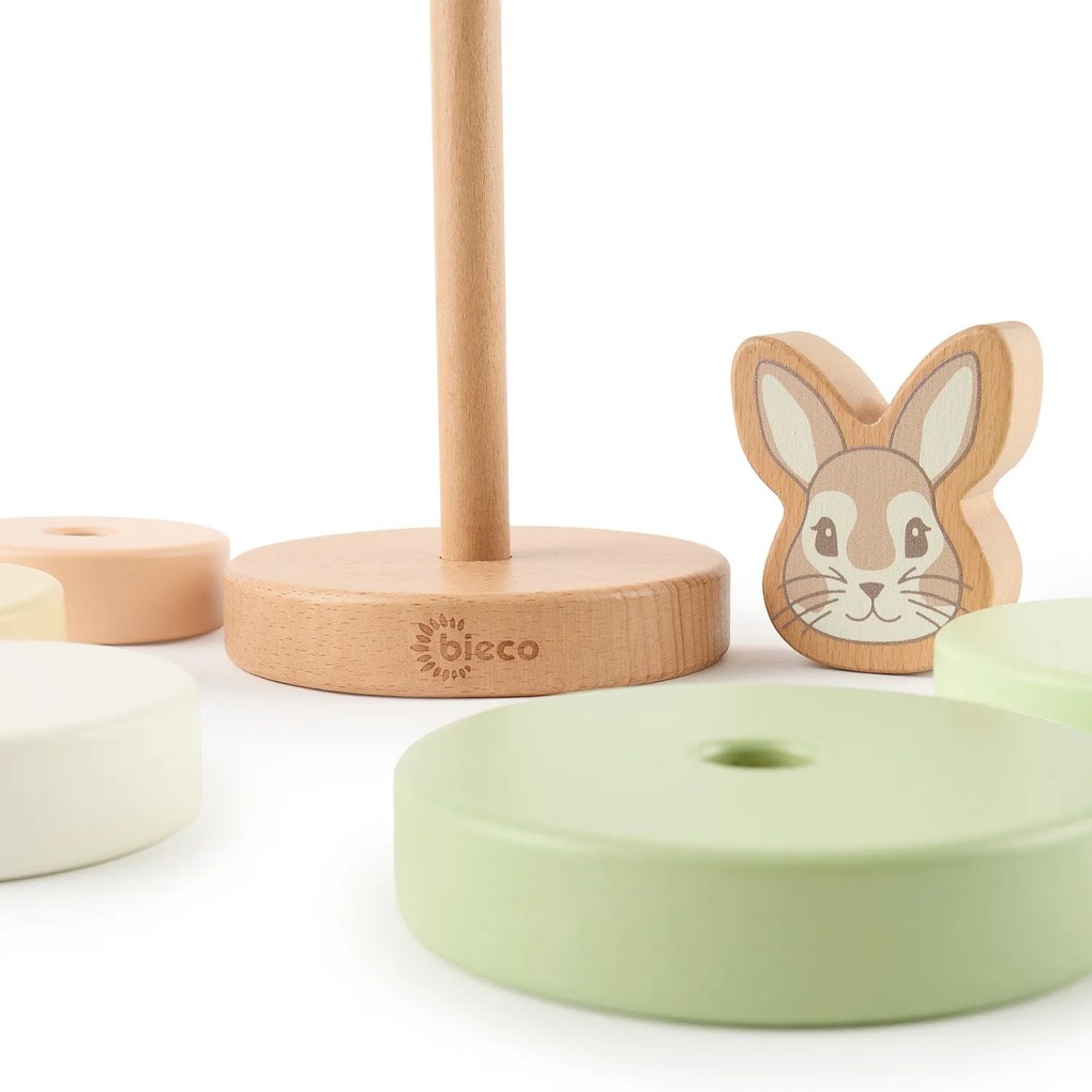 Bieco - Drevená stohovacia veža - králiček Fine