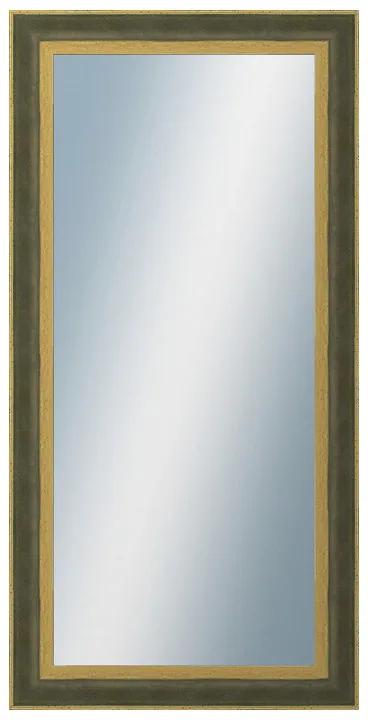 DANTIK - Zrkadlo v rámu, rozmer s rámom 50x100 cm z lišty ZVRATNÁ zelenozlatá plast (3070)