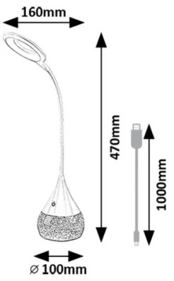 Rabalux 74248 - LED RGB Stmievateľná stolná lampa VIVTER LED/4W/230V biela