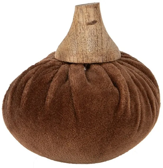 Hnedá textilná dekorácia tekvice Pumpkin S - Ø 9*8 cm