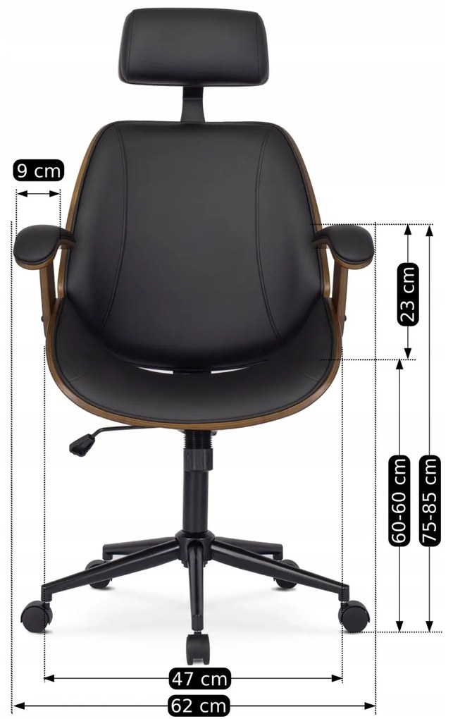 Kancelářská židle Fabian ořech/černá