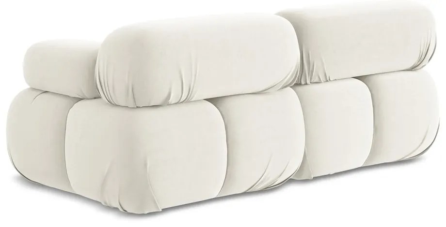 Biela zamatová pohovka 190 cm Lokua – Makamii