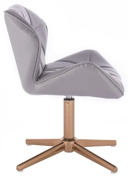 LuxuryForm DESIGN Stolička MILANO na zlatom kríži - sivá