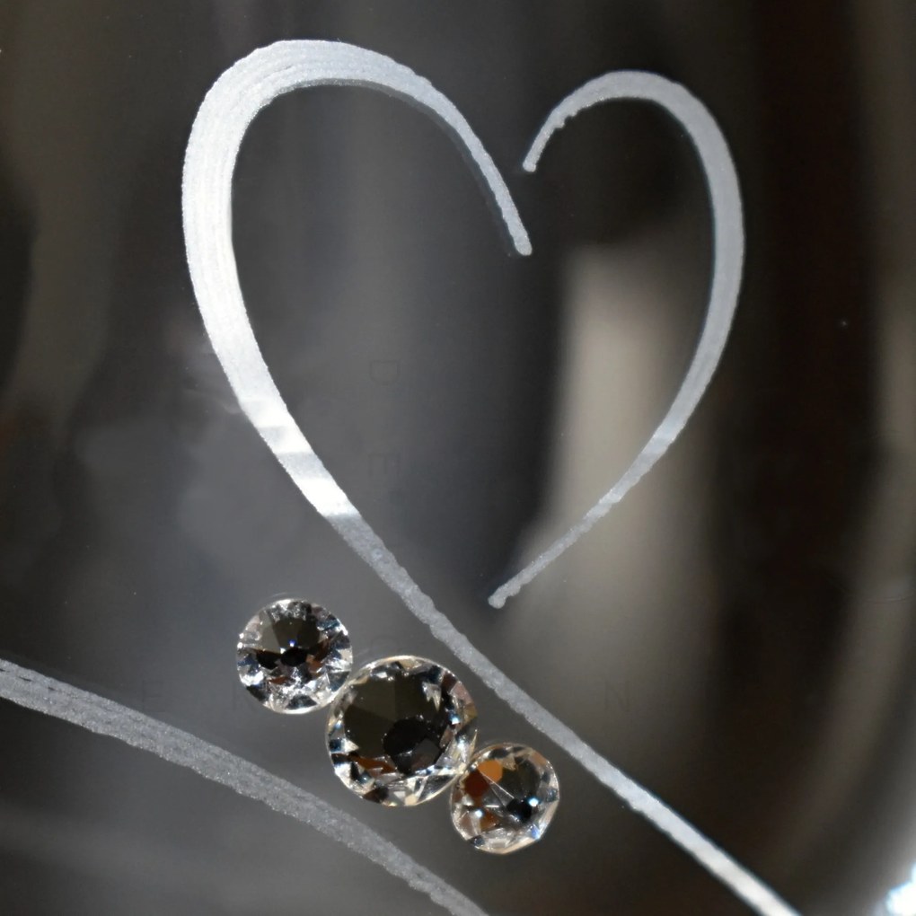 Dekorant Svadobné poháre na šampanské Romance simple s kamienkami Swarovski 200ml 2KS