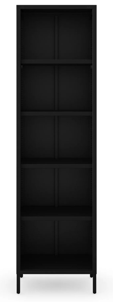 Regál plytký otvorený na knihy na nožičkách čierny, 500x1800x350 mm: MARIO Modern
