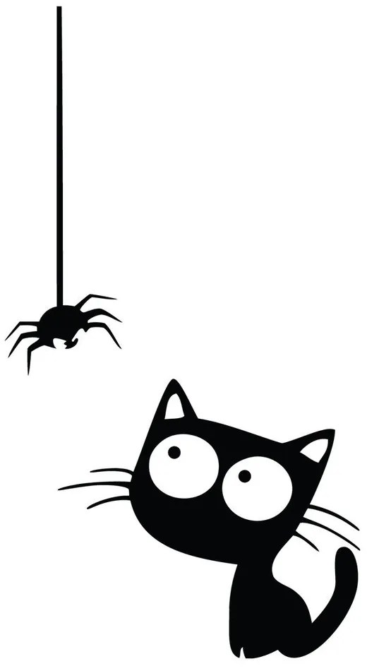 Samolepka Ambiance Cat And Spider