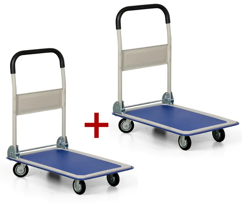 Plošinový vozík so sklopným madlom 1+1 ZADARMO, nosnosť 150 kg