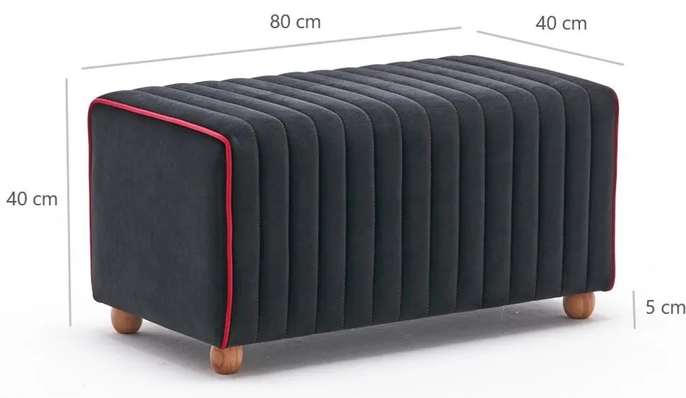 Stolička Mabel Pouf Black