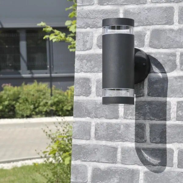 Vonkajšie nástenné svietidlo RINO 2xGU10/12W/230V IP54 čierna