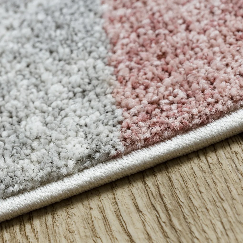 Dywany Łuszczów, Kusový koberec Fusion 5868 white/dark pink, 180x270, ružová, kancelária