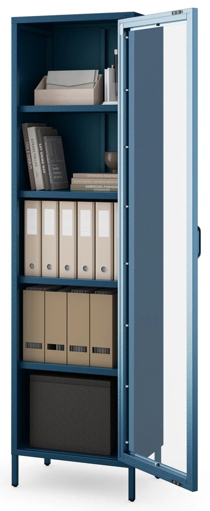 Vitrína LUIGI, 500 x 1800 x 350 mm, Modern: farba granátová