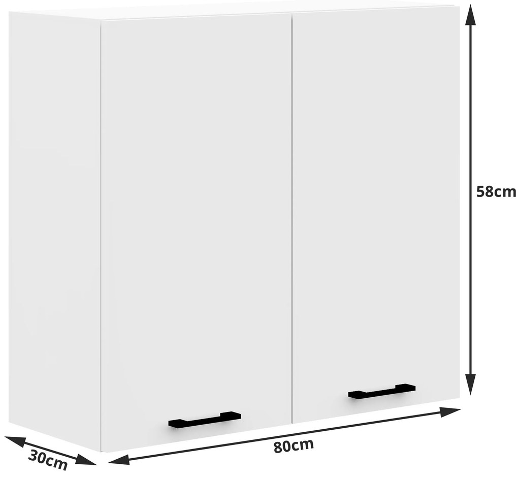 Horná kuchynská skrinka Ozara W80 H580 (biela). Vlastná spoľahlivá doprava až k Vám domov. 1069132