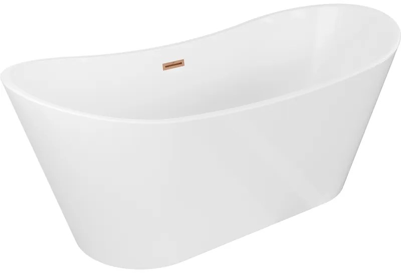 Mexen Montana, voľne stojaca vaňa 170 x 80 cm, biela, medený prepad, 52011708000-65