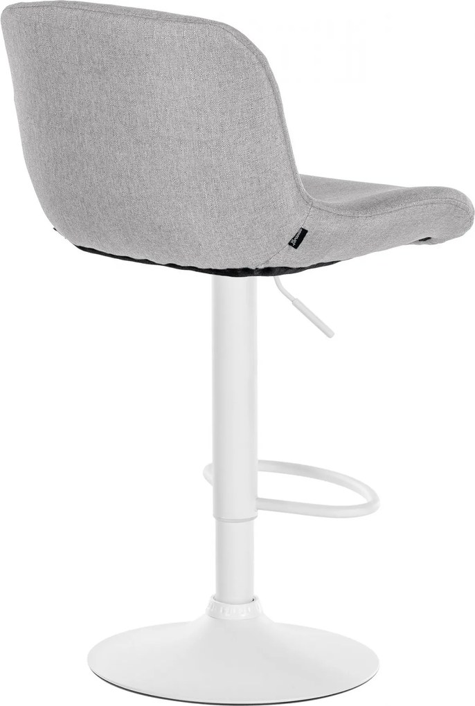 Barová stolička Solon - látka, biely rám - svetlo šedá