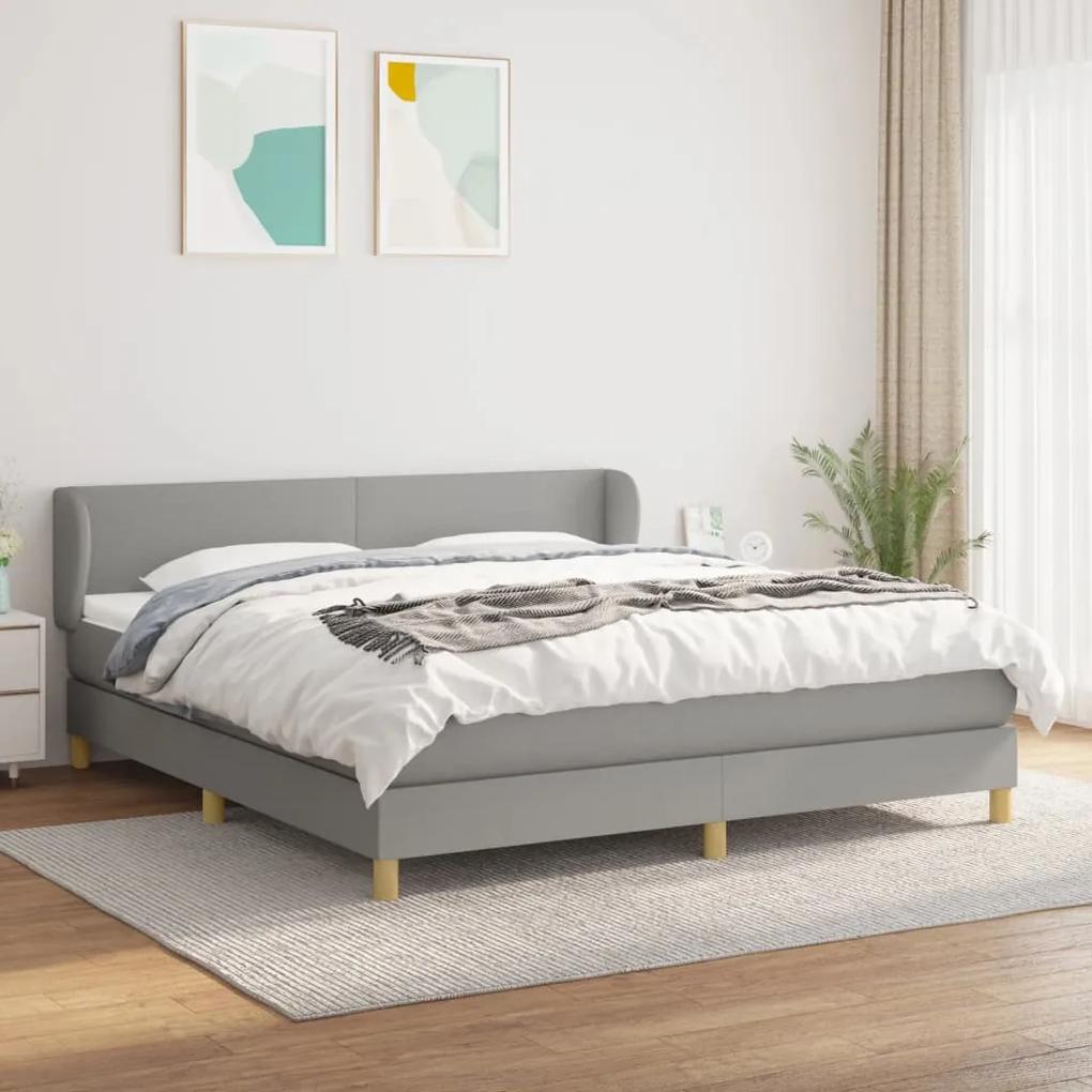 Boxspring posteľ s matracom bledosivá 180x200 cm látka 3126661