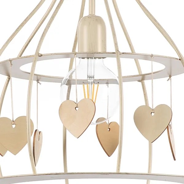 ONLI - Luster na lanku LEONILDE 1xE27/15W/230V béžová