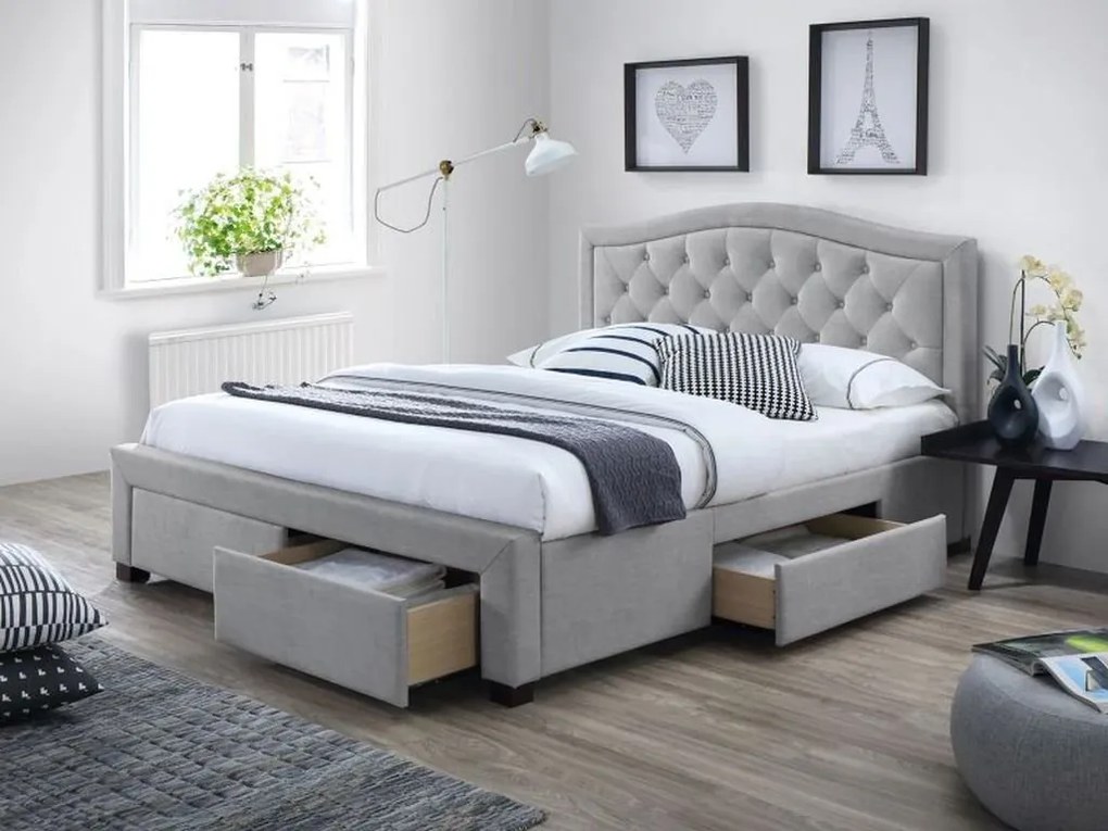 Čalúnená posteľ ELECTRA 180x200 cm sivá Matrac: Bez matrace