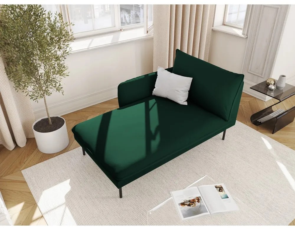 Tmavozelená zamatová leňoška (ľavý roh) Vienna – Cosmopolitan Design