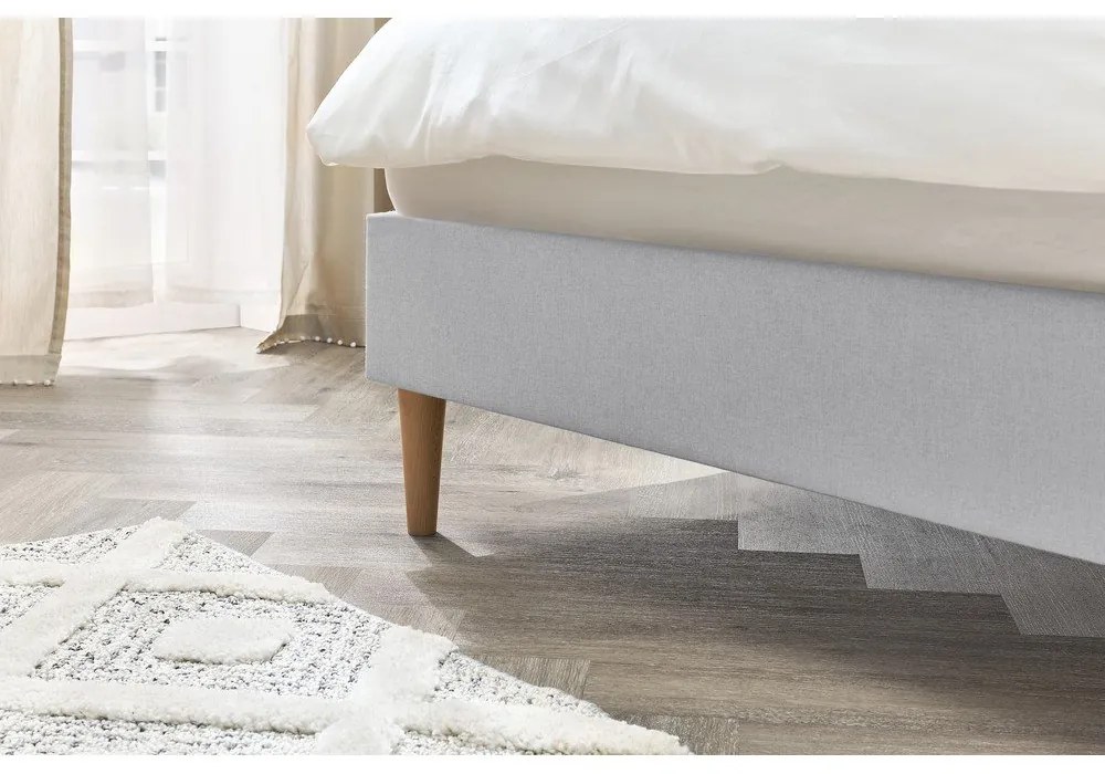 Sivá dvojlôžková posteľ Bobochic Paris Sary Light, 160 x 200 cm