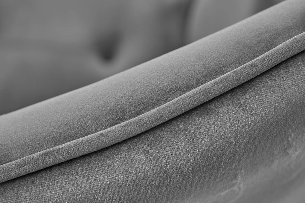 Otočné kreslo 100-110cm šedý zamat s taburetkou