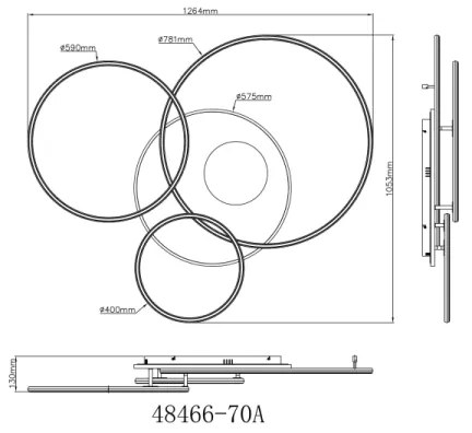 Globo 48466-70A - stmievateľné LED stropné svietidlo INVERTINA LED/70W/230V strieborné + diaľkové ovládanie