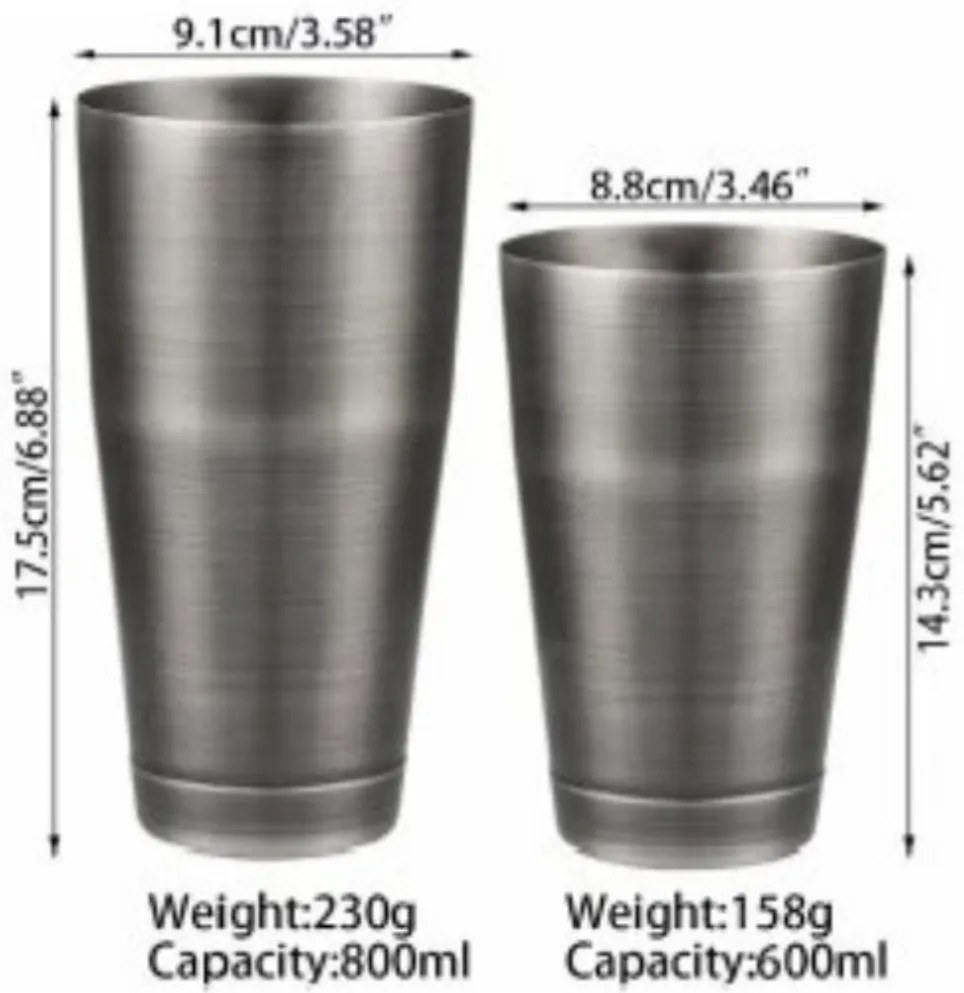 Set mosadzných šejkrov 600/800ml