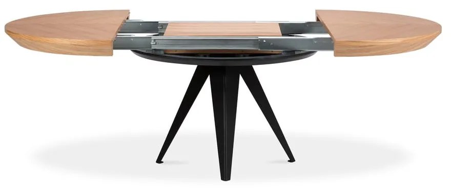 Rozkladací stôl s čiernymi kovovými nohami Windsor & Co Sofas Magnus, ø 120 cm