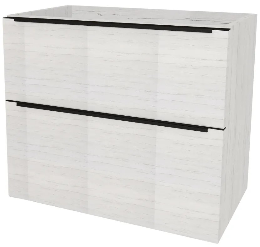 Mereo Mailo, kúpeľňová skrinka 81 cm, čierne madlo, Multidecor, Pino Aurélio, MER-CN591SBPINO