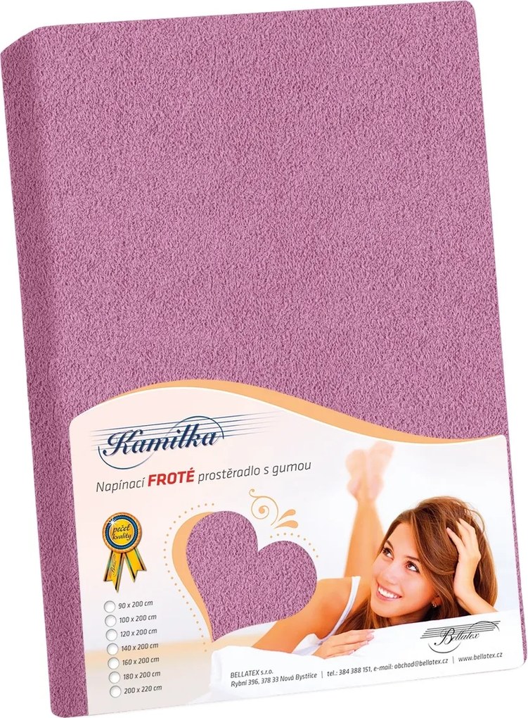 Bellatex Froté prestieradlo Kamilka tmavofialová, 140 x 200 cm