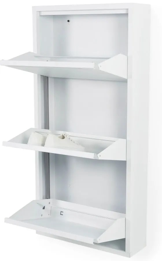Biela kovová výklopná skrinka na topánky 50x103x15 cm Billy – Spinder Design