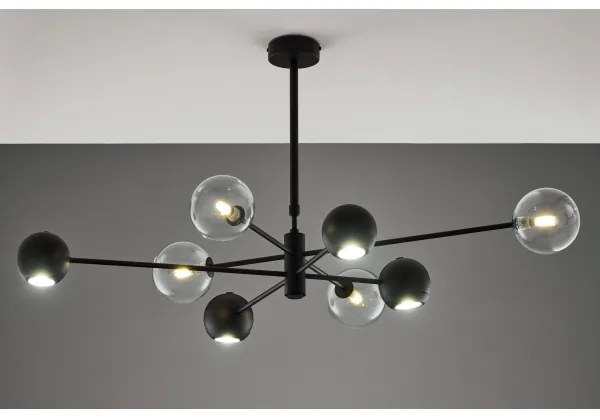 Jupiter 1996 - Luster na tyči MOKA 4xGU10/10W/230V + 4xG9/10W/230V čierna/číra