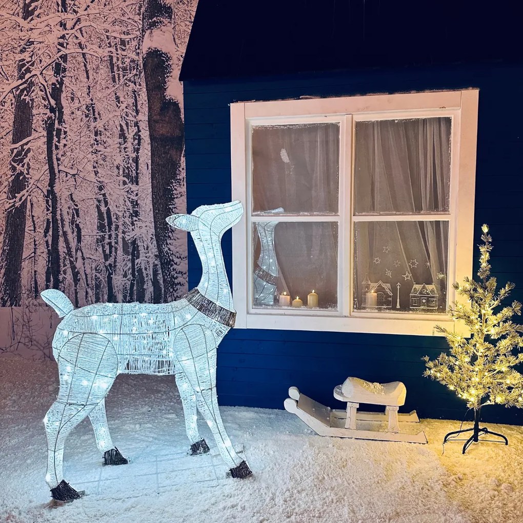 DECOLED LED světelná laň, 150 cm, 140 ledově bílých diod s Flash efektem