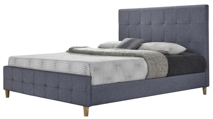 Sivá manželská posteľ BALDER NEW 160 x 200 cm