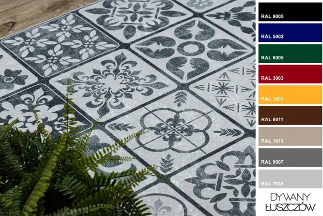 Protišmykový behúň LOTUS CLOVER 60970 sivý