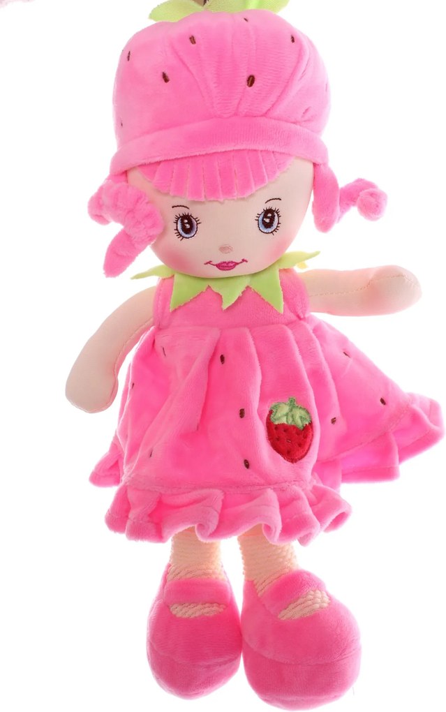 Plyšová bábika JAHÔDKA (v. 33 cm) - ružová