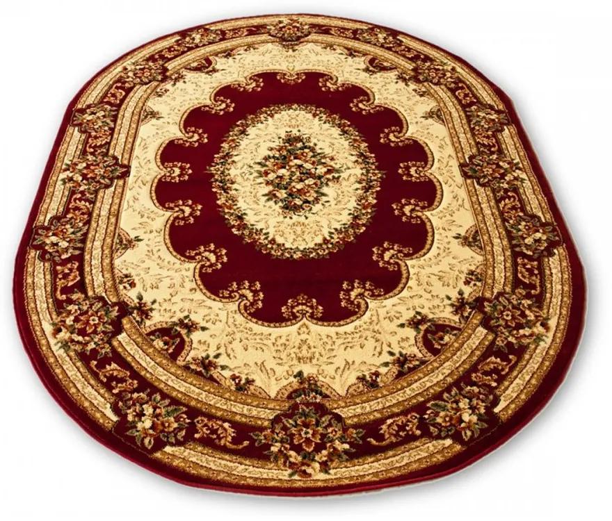 Kusový koberec klasický vzor bordó ovál, Velikosti 200x300cm
