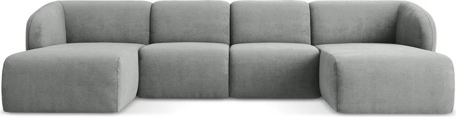 Sivá ženilková rohová pohovka (do tvaru "U") Lani – Makamii