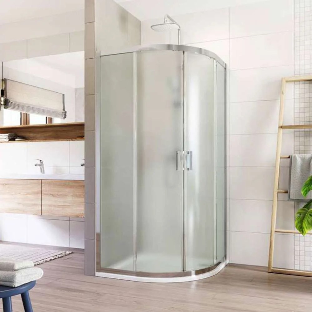 Mereo Mereo, Sprchovací kút, LIMA, štvrťkruh, chróm ALU, sklo Point, MER-CK608B62K