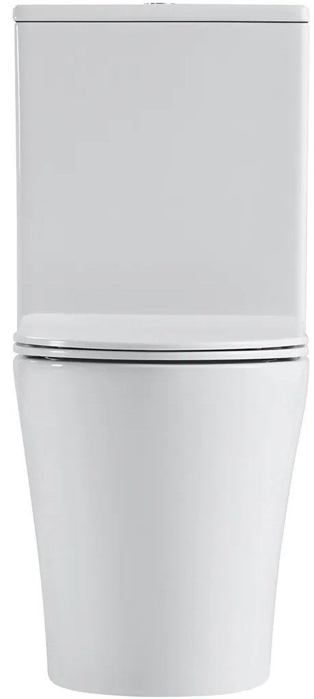 Cerano Carlito, WC kombi Rimless 610x365x850 mm, spodný/zadný odpad + UF toaletné sedátko, biela lesklá, CER-CER-417383