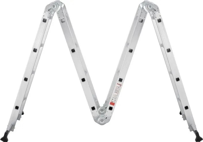 Hliníkový skladací rebrík 3,6 m, 4 dielny, 6 priečok, 150 kg