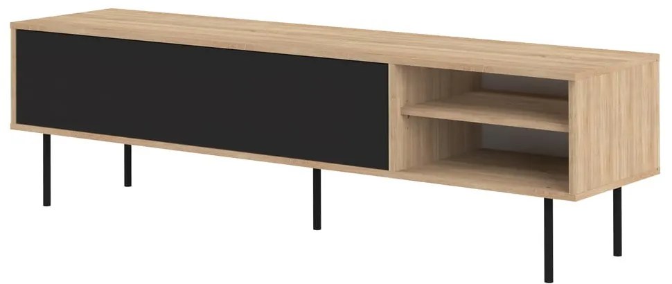 TV stolík v dekore duba v čierno-prírodnej farbe 165x40 cm Ampère – TemaHome