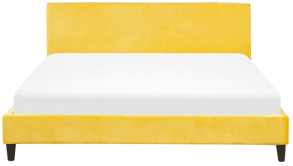 Zamatový poťah 180 x 200 cm žltý na posteľ FITOU Beliani