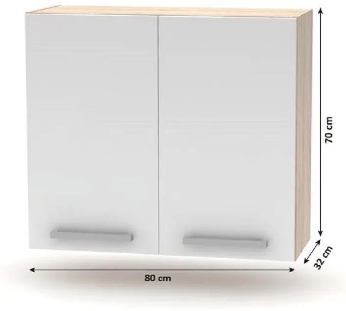 Tempo Kondela Kuchynská linka 2,4 m, dub sonoma/biela, NOVA PLUS