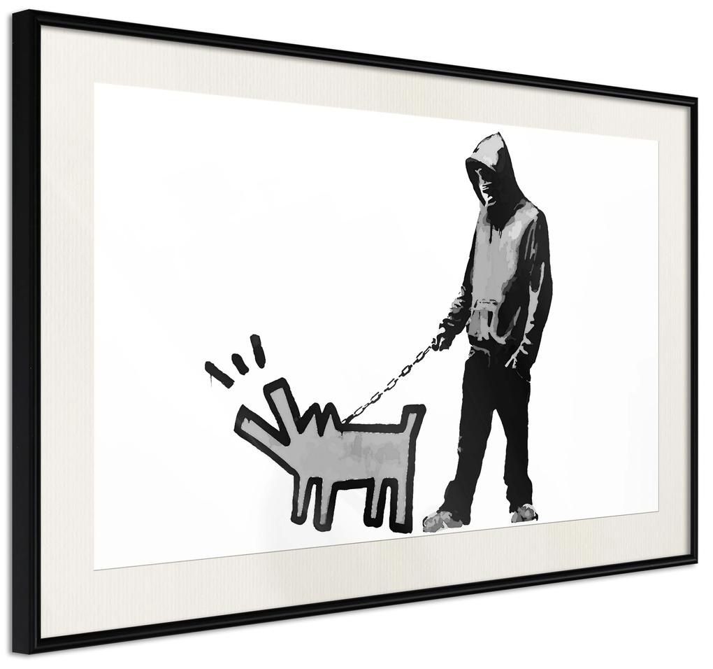 Artgeist Plagát - Dog Art [Poster] Veľkosť: 90x60, Verzia: Čierny rám s passe-partout