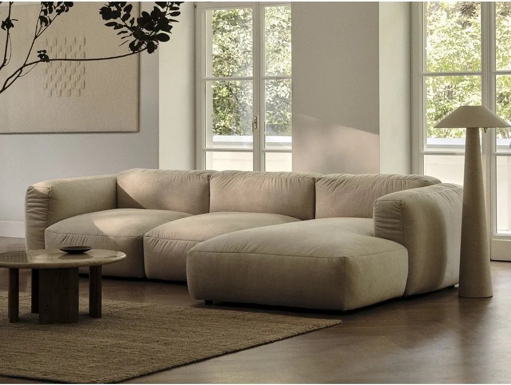 Béžová modulárna rohová pohovka (ľavý roh) Martina – Micadoni Home