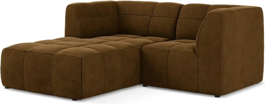 Zamatová rohová pohovka v horčicovej farbe (ľavý roh/s leňoškou) Aloha – Makamii